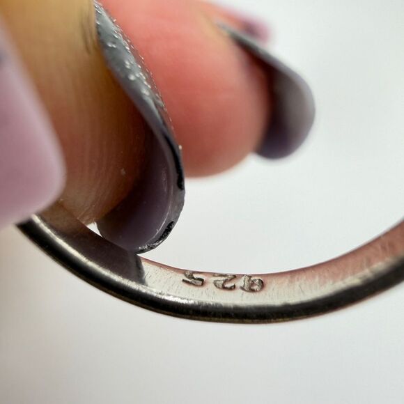 NWOT 8x6mm oval cut smoky quartz w/ two accent cz diamonds in 925 ring! - Picture 3 of 13